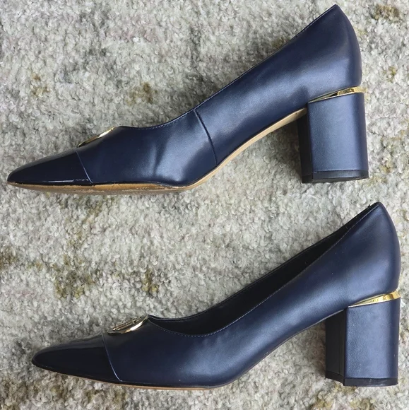 Tommy Hilfiger Cap Toe Block Heel Pump Neysa 2 Navy - Picture 5 of 8